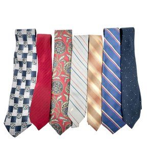 Vintage Mens Necktie Bundle For Crafting Or Sewing Projects Asst Patterns Colors